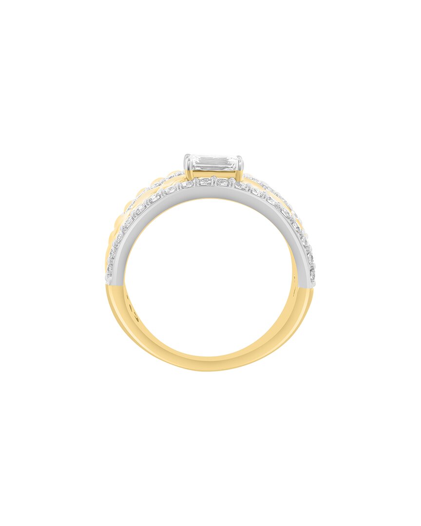 gold over silver 1.22 ct. tw. lab-grown diamond ring