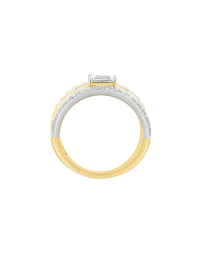 gold over silver 1.22 ct. tw. lab-grown diamond ring