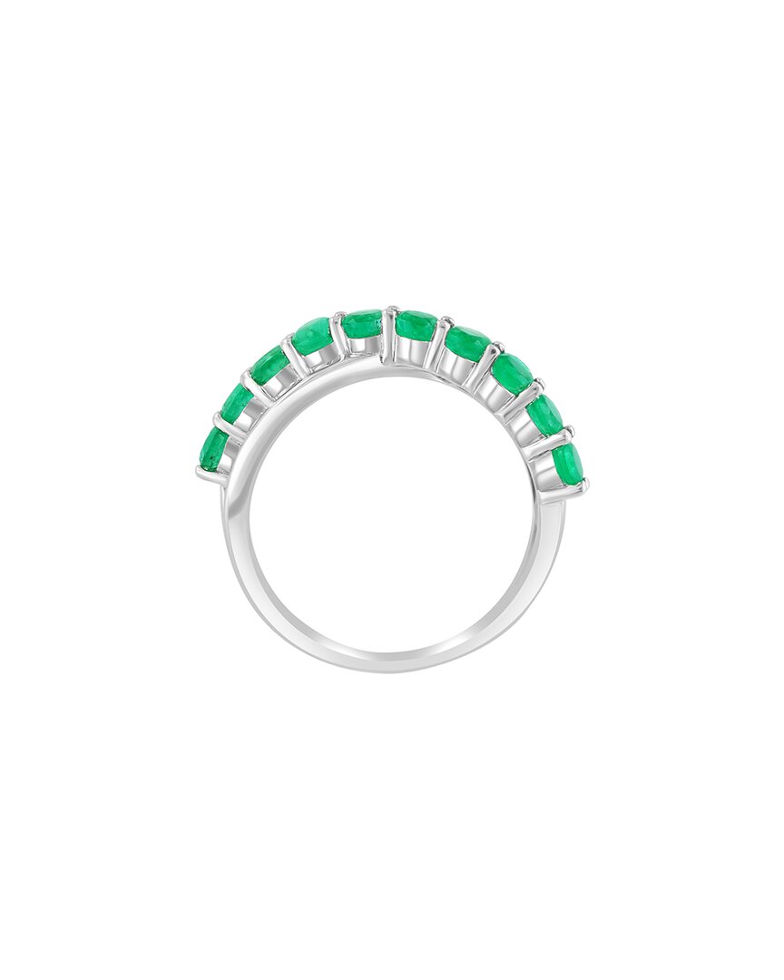 silver 1.00 ct. tw. emerald ring