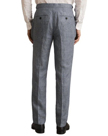 reef prince of wales check linen pant