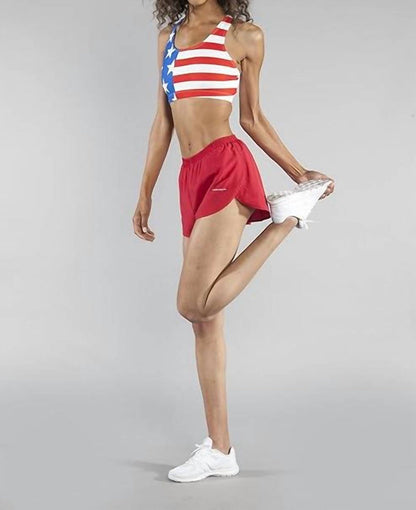 performance sports bra in american flag