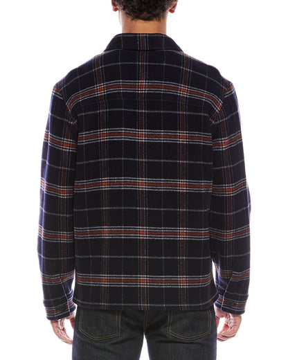plaid wool-blend shirt jacket