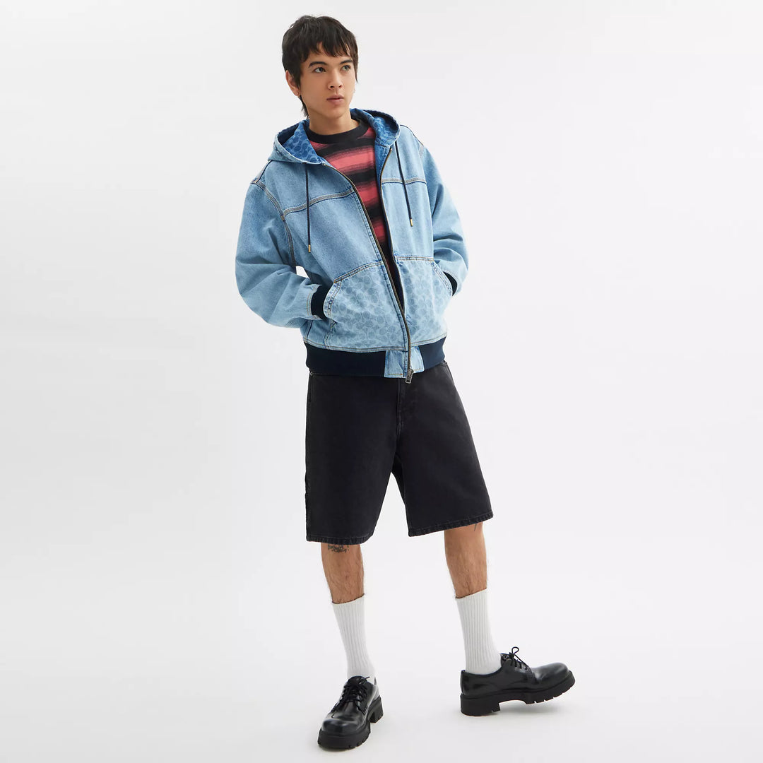 signature denim zip jacket