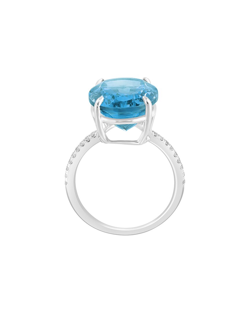 silver 12.00 ct. tw. sky blue topaz, white sapphire ring