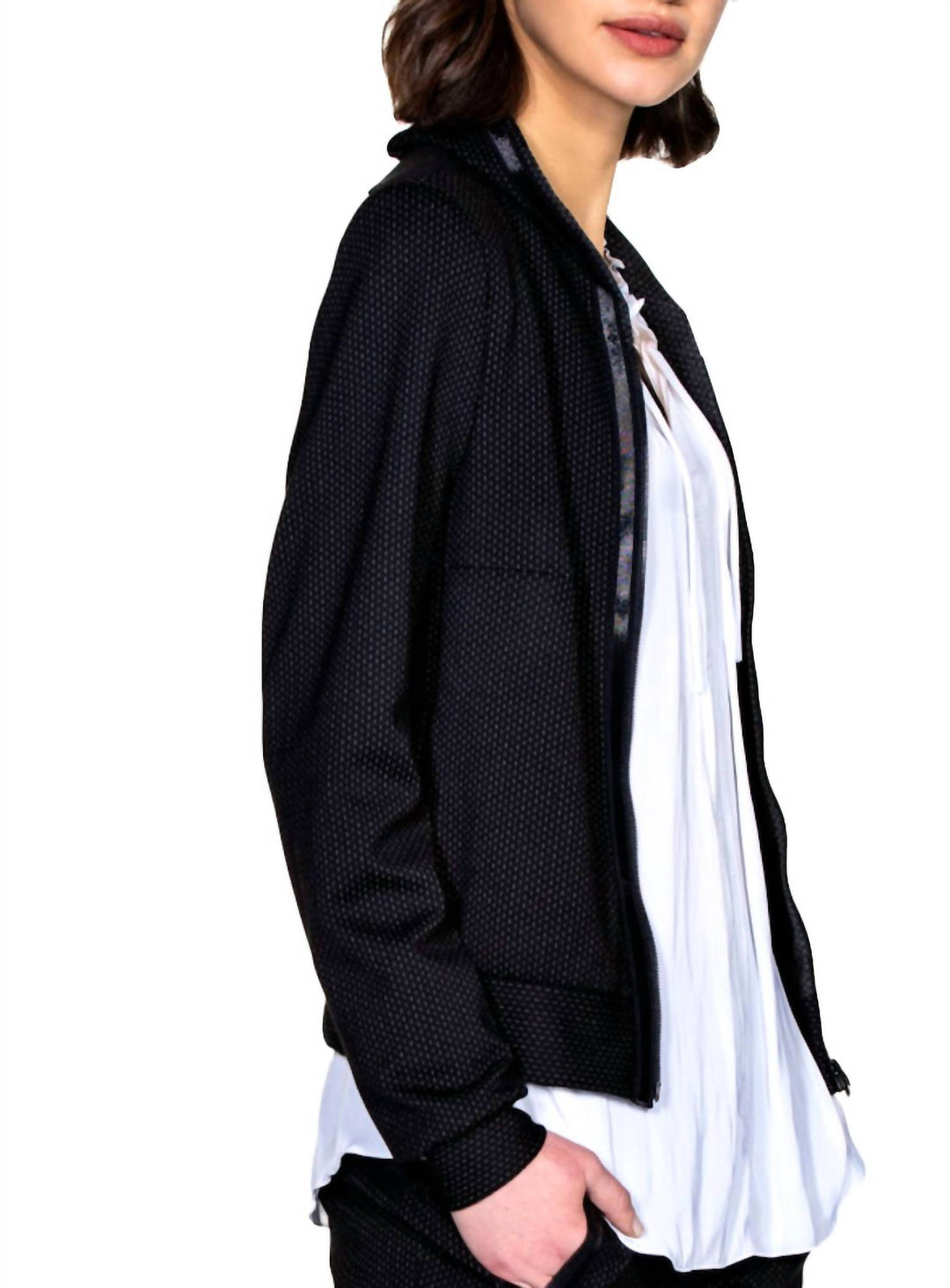 colon zip jacket in black