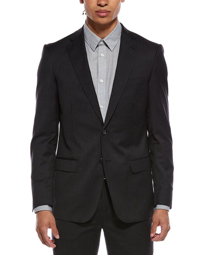 2pc wool suit with flat front pant