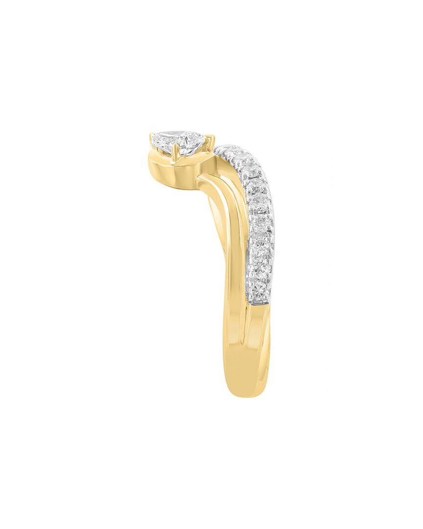 gold over silver 0.58 ct. tw. lab-grown diamond ring