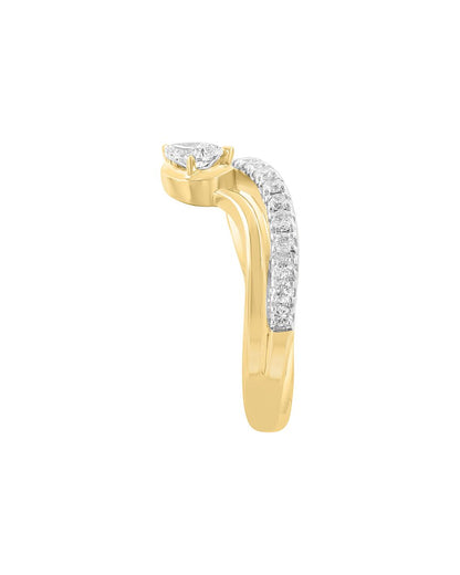 gold over silver 0.58 ct. tw. lab-grown diamond ring