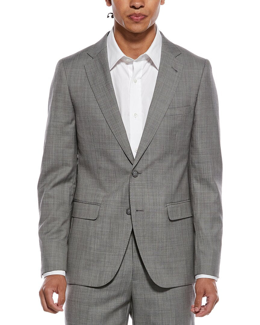 2pc wool-blend patro suit with flat front pant