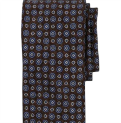 men's mini medallion necktie in chocolate