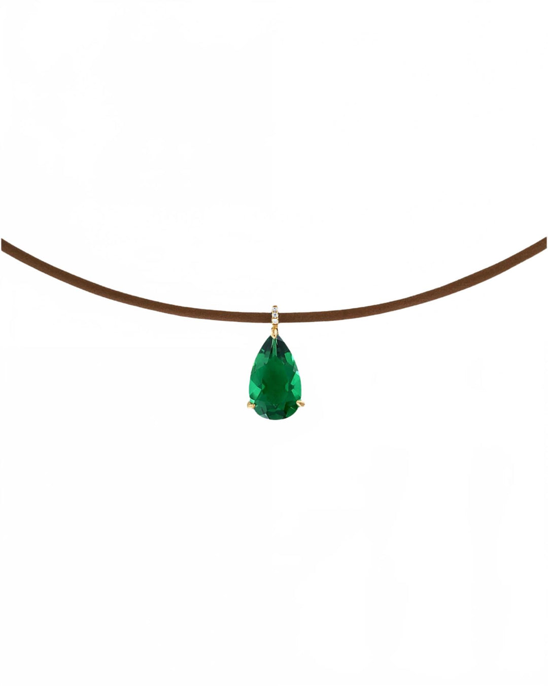 women's resilience necklace in green/yellow gold