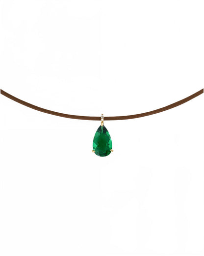 women's resilience necklace in green/yellow gold