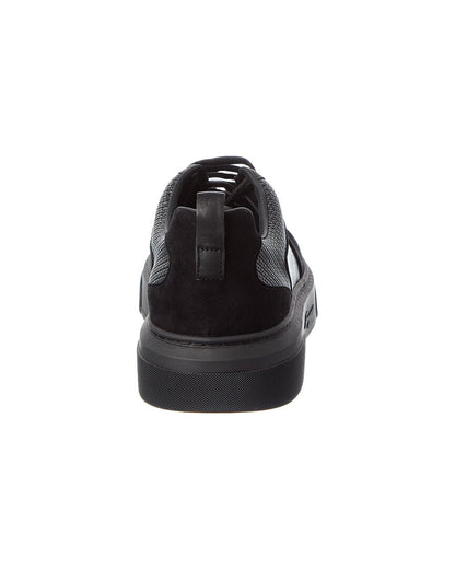 ferragamo cassina leather & suede sneaker
