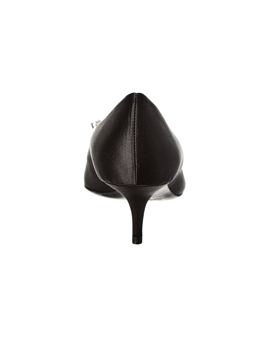 embellished satin pump