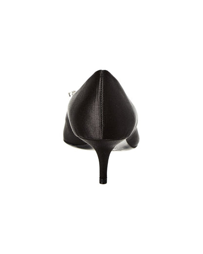 embellished satin pump