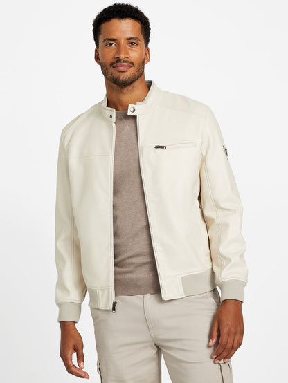 faris faux-leather biker jacket