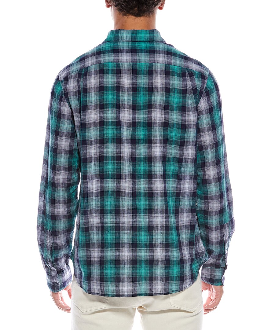 del mar plaid linen-blend shirt