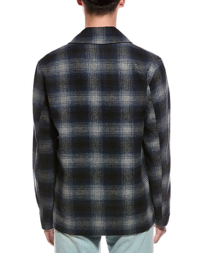 plaid wool-blend shirt jacket
