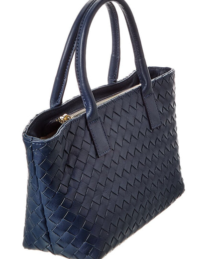 anya hand-woven leather satchel