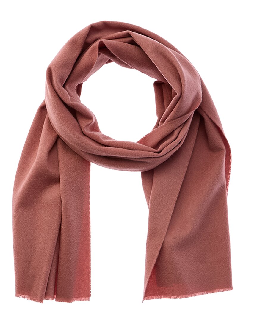 double-face solid leather-trim wool & cashmere-blend scarf