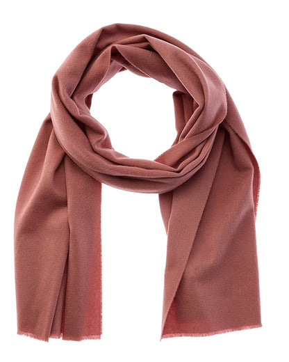 double-face solid leather-trim wool & cashmere-blend scarf