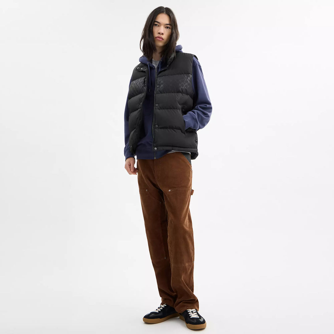 reversible colorblock down vest
