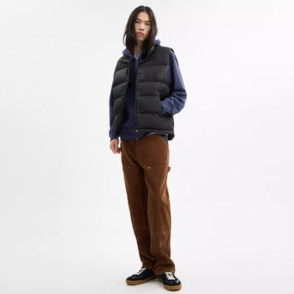 reversible colorblock down vest