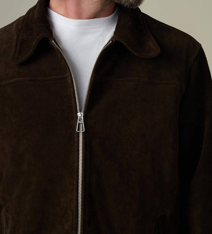 suede dress zip jacket in wren