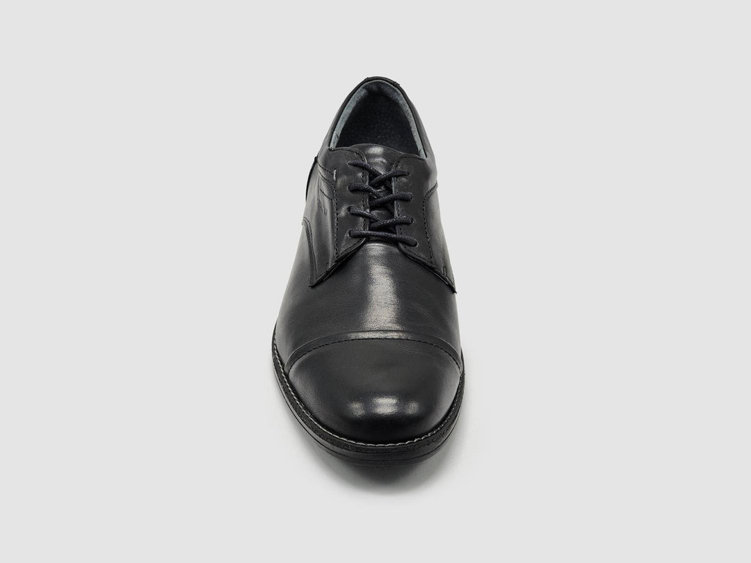 men's oxford toe-cap leather dress shoes in black