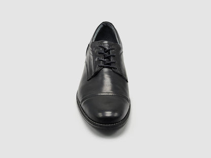 men's oxford toe-cap leather dress shoes in black
