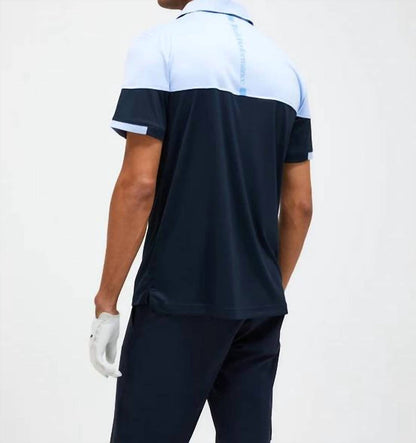 player block polo shirt in salute blue/white