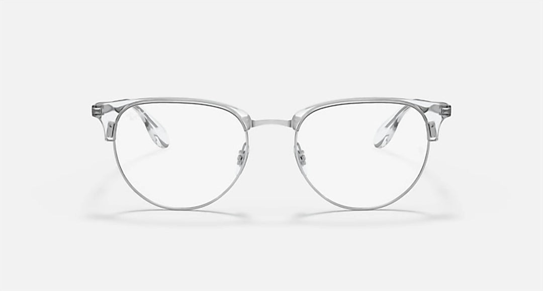 men's eyeglass polished metal frame in silver