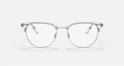 men's eyeglass polished metal frame in silver