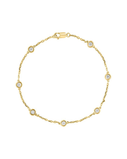 14k over silver 0.07 ct. tw. diamond bracelet