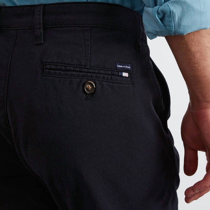 stretch cotton chinos in navy blue