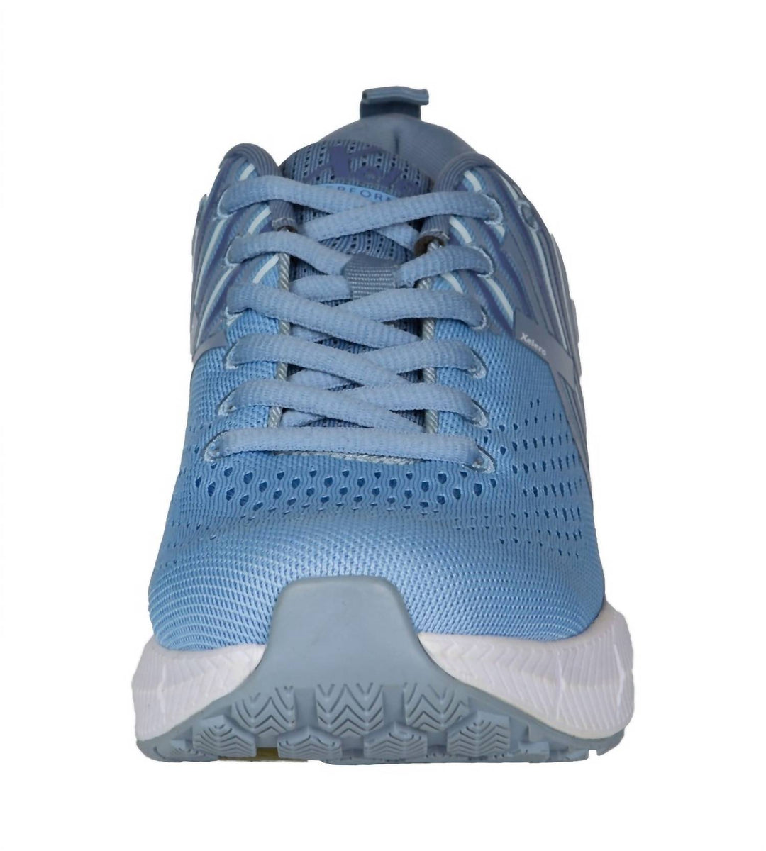 women's steadfast running shoes in light blue/white