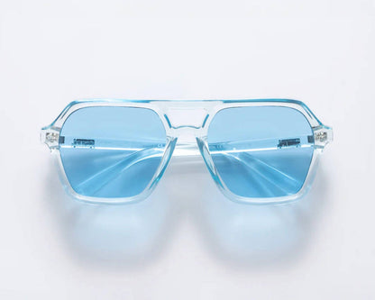men's le mans sunglasses in clear blue blue