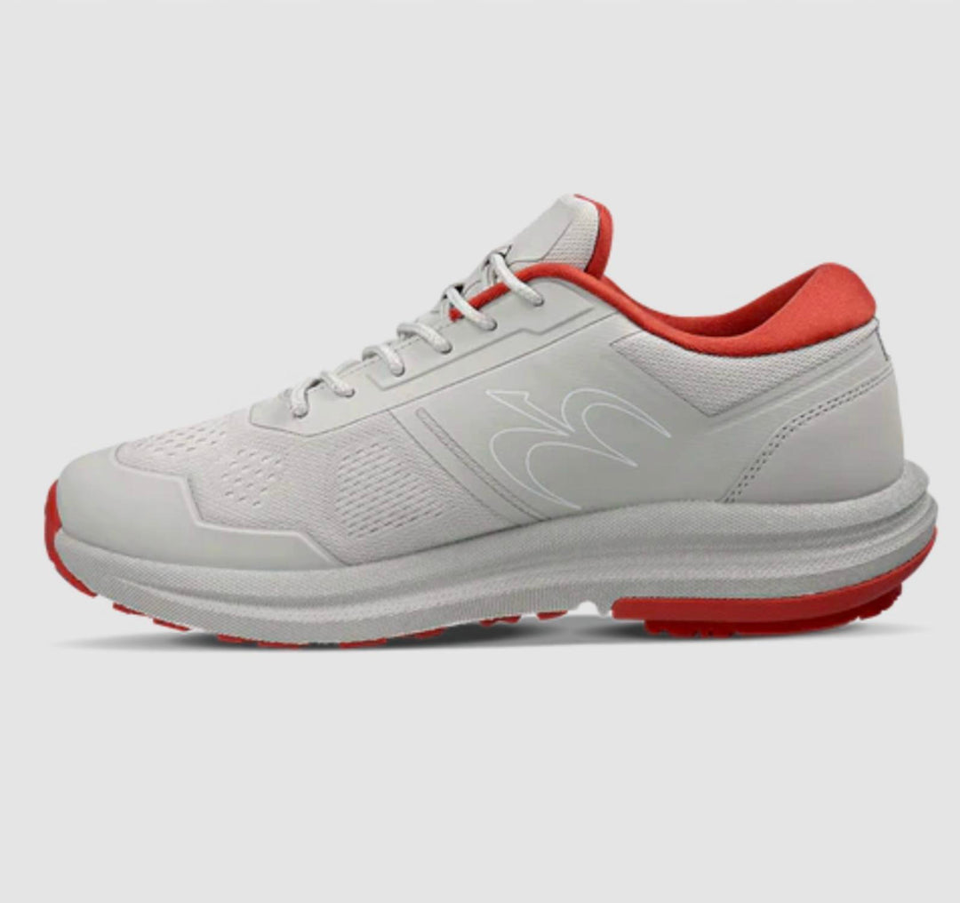 men's mighty run athletic shoes in gray/crimson
