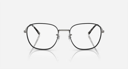 men's rx6534 metal eyeglass prescription frames in matte matte black on matte grey