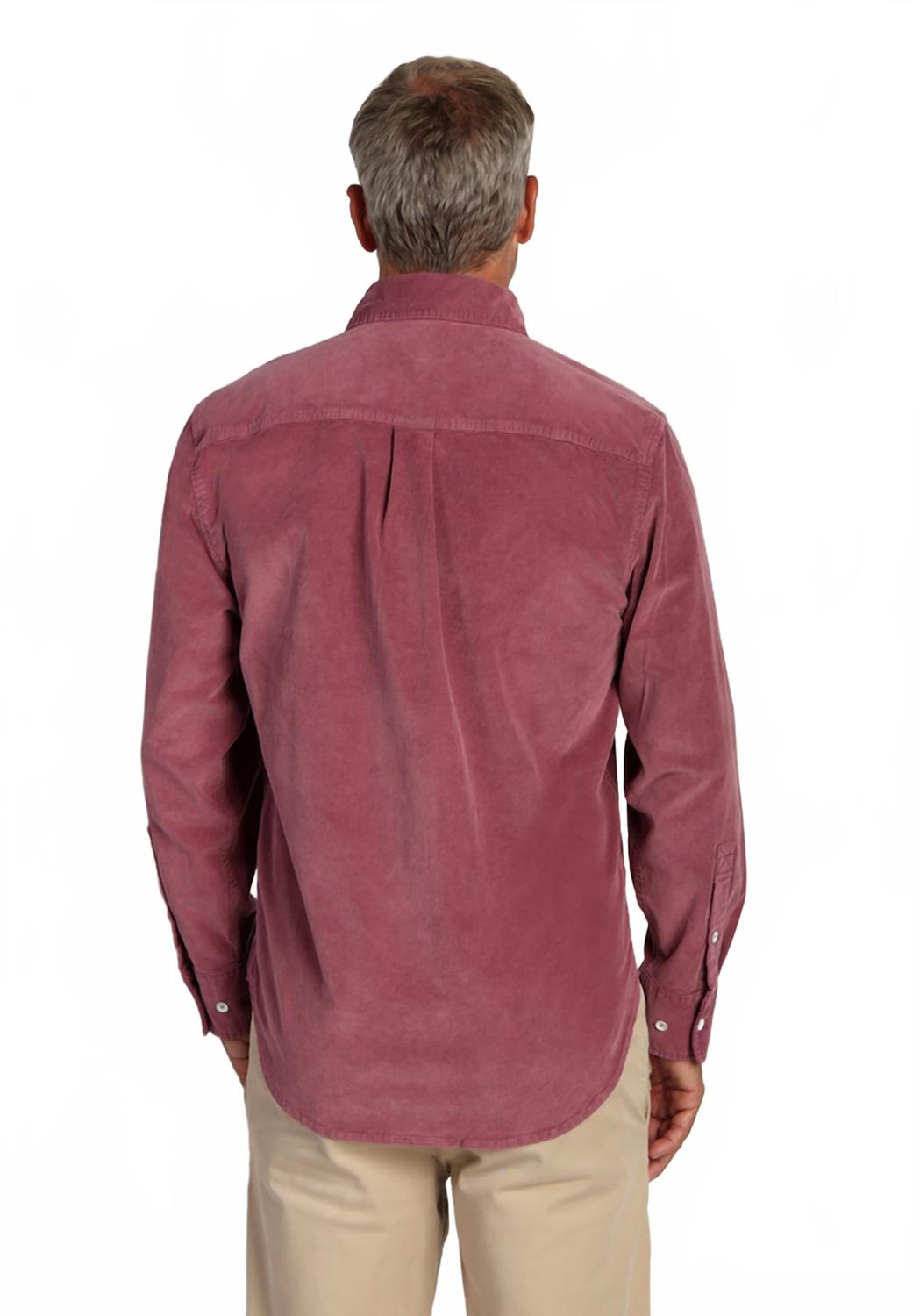 cozy cut cord work shirt in claret