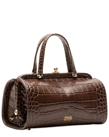 petit michelle croc-embossed leather tote