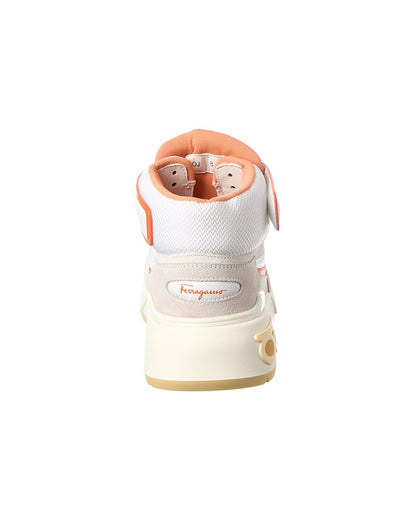 ferragamo leather high-top sneaker