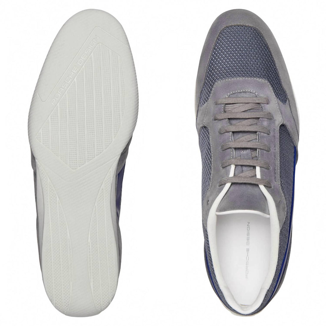 men's racer velours mesh asphalt sneakers in gray