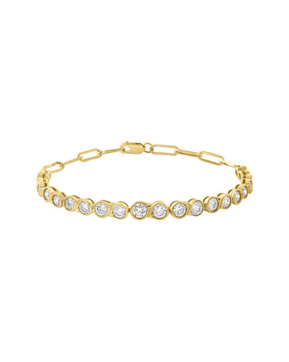 gold over silver 3.18 ct. tw. lab-grown diamond bracelet