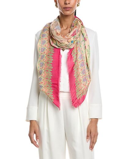 logo silk-blend shawl