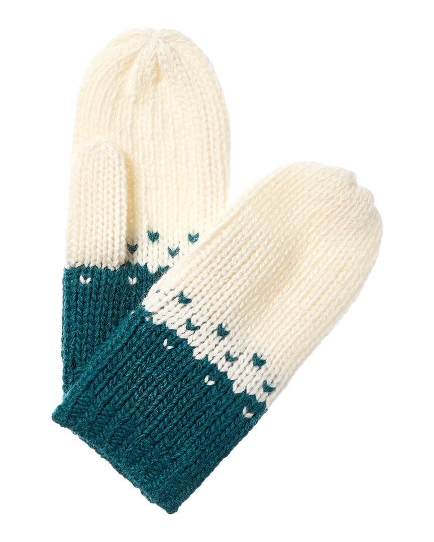 colorblocked wool-blend mittens