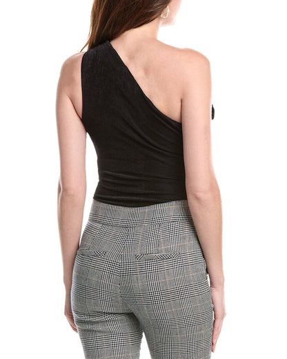 rosette one-shoulder bodysuit