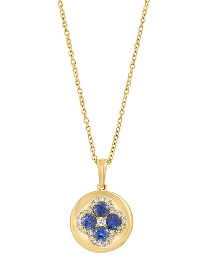 14k 0.75 ct. tw. diamond & sapphire necklace