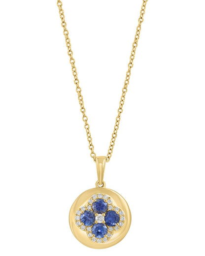 14k 0.75 ct. tw. diamond & sapphire necklace