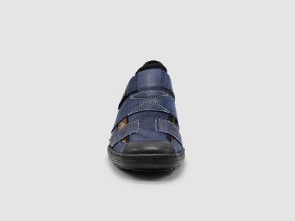 men's leather sandals in blue